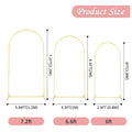 Golden Metal Wedding Arch Backdrop Stand Set of 2 (7.2FT & 6FT), Balloon Arch Frame for Wedding Ceremony