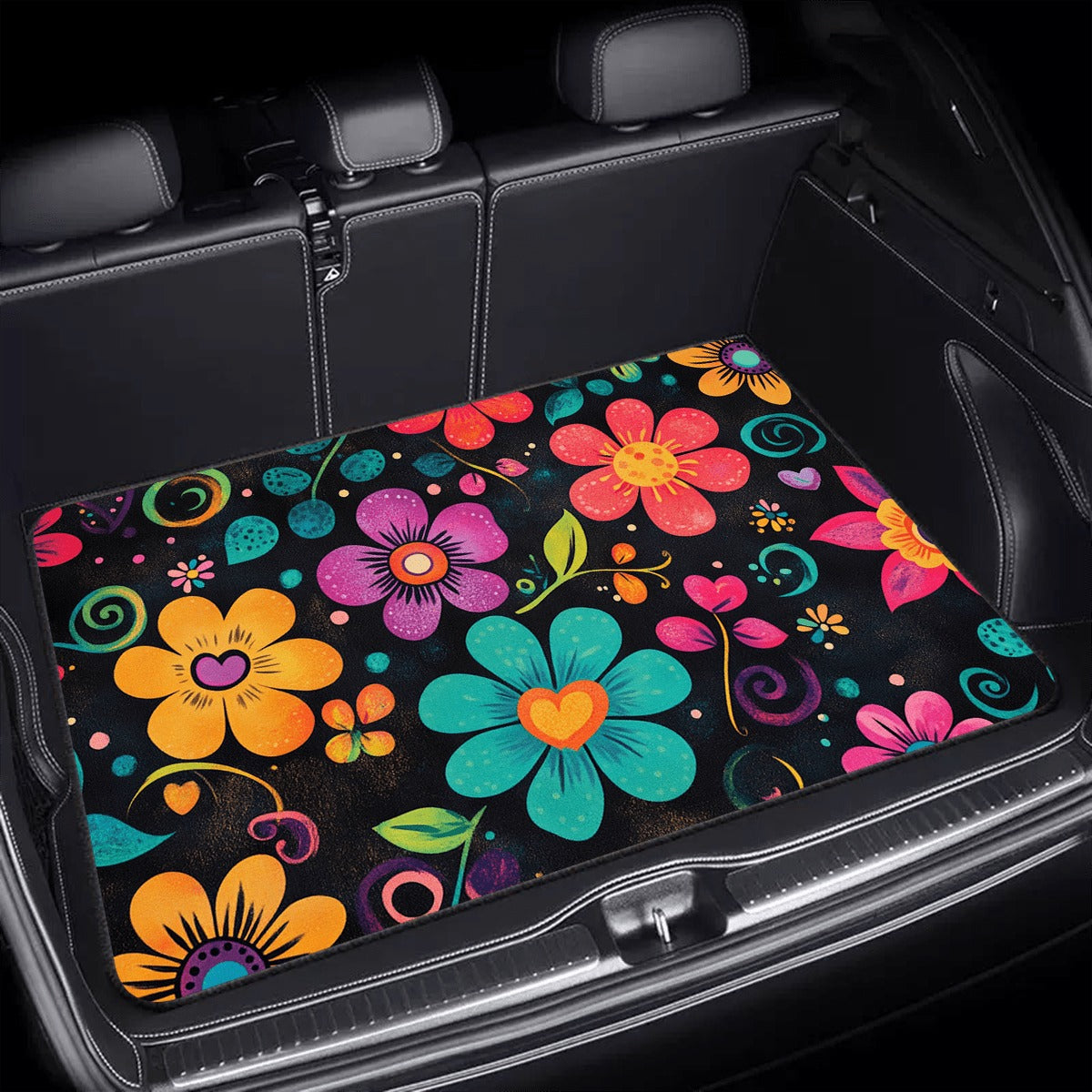 Car Trunk Mat Cargo Liner – Waterproof Non-Slip Trunk Floor Mat with Pattern Designs to Protect Vehicle Interior from Dirt