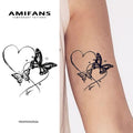 Semi Permanent Tattoo Butterfly with Hearts Navy Blue 3 Sheets, Realistic Juice Tattoo Lasts 1-2 Weeks for Adults