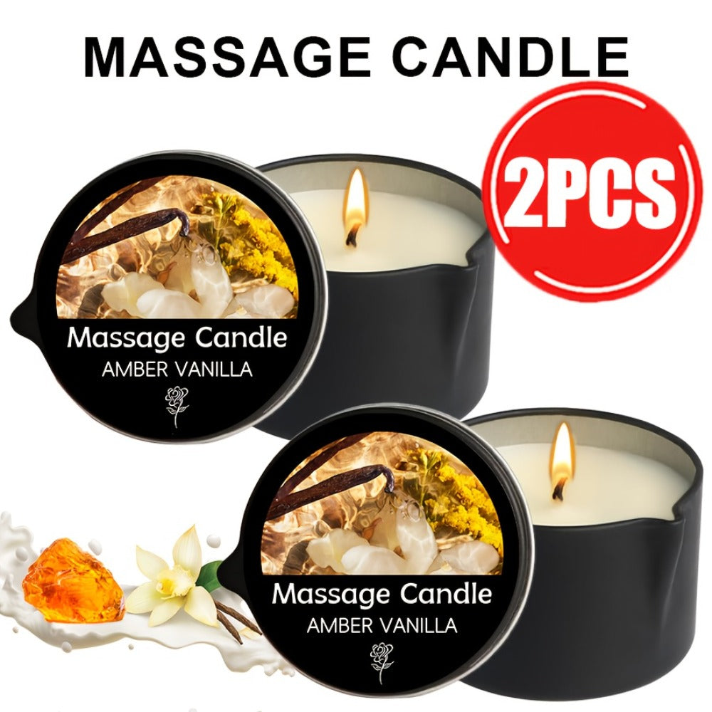 Black-Tin Massage Candle with Scent and Pack-Count Options for Spa, Pedicure and Body-Oil Use