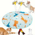 Interactive Cat Toy Electric Motion Activated 2-in-1 Rotating Butterfly & Feather Wand – USB Rechargeable 1200mAh Auto Shut-Off 3 Speed
