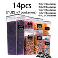 Pantry Jar Food Storage Organizer with Black Flip-Top Lids, Labels and Six Available Set Sizes