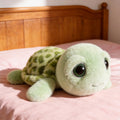 Stuffed Animal Big-Eye Turtle Pillow in 15.75-Inch Size with Melancholy Face and Soft Plush Fabric