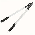 Telescoping Long-Handle Pruning Shears with Silver-Color Shafts, Black Grips and Curved Bypass Blade