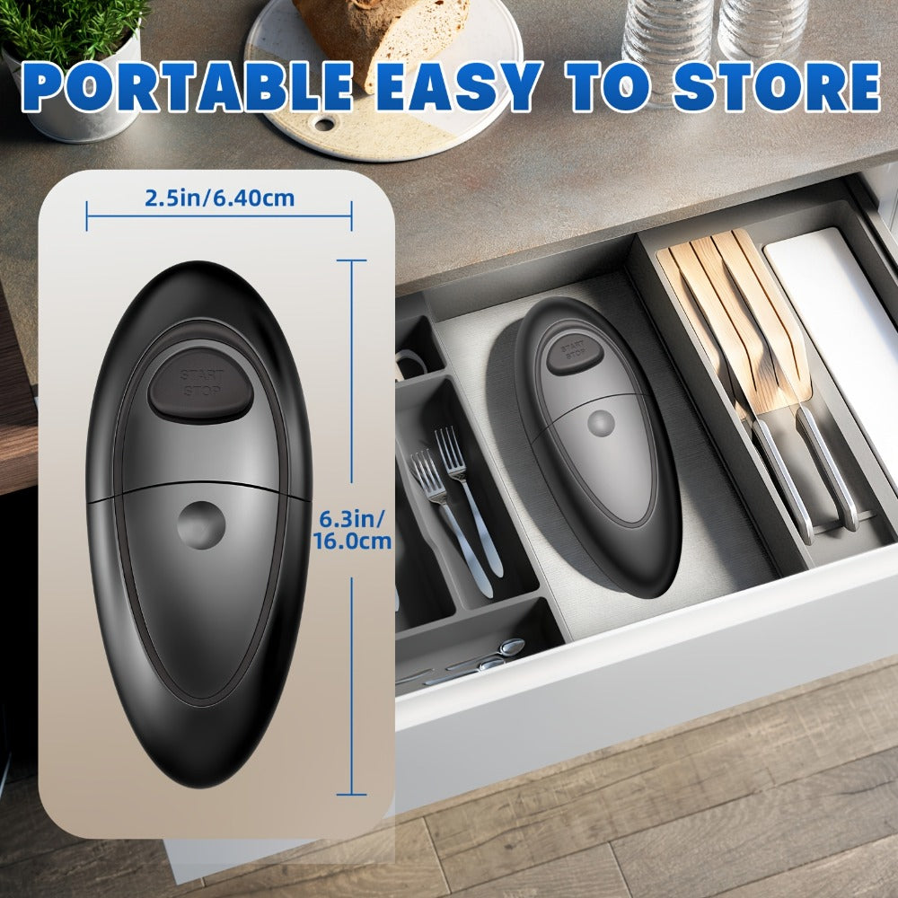 Electric Can Opener One-Touch Automatic – Smooth Edge Battery Operated Handheld Opener for All Can Sizes, Best Kitchen Gadget for Seniors