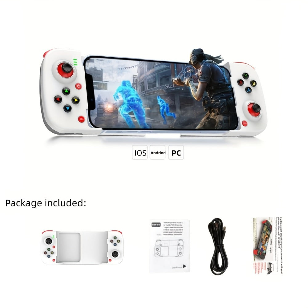 Bluetooth Wireless Gamepad Controller for iPhone Android PC Tablet Steam Deck, Rechargeable, Design