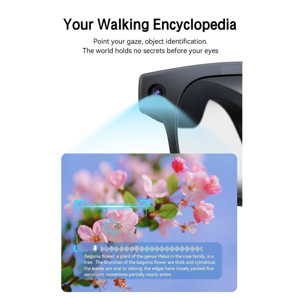 Smart Glasses 8MP Camera Eyewear with Translation, Object Recognition, Touch Control and Bluetooth Calls