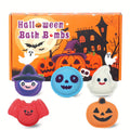 Bath Bombs, 5-Piece Halloween Gift Set with Pumpkin, Bat, Skull, Hat and Cat Shapes in Individual Wrappers