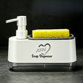 Soap Dispenser with Sponge Holder 2-in-1 – Countertop Dish Soap Pump Dispenser and Sponge Caddy for Kitchen Sink