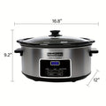 Slow Cooker 7.5 Quart Digital Programmable with Timer Ceramic Pot Stainless Steel Housing for Entryways, Bedrooms and Living Spaces