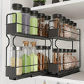 Pull-Out Spice Rack Kitchen Organizer with Two Slide-Out Drawers, 415 Labels and 5.2 x 10.75-Inch Footprint