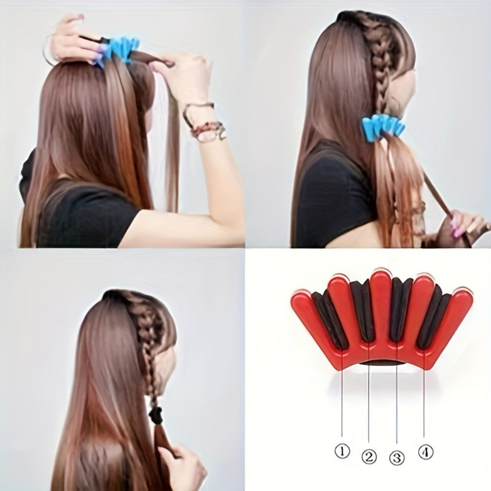51-Piece Hair Styling Tool Set Braiding Kit with Clips Donut Bun Maker Hair Pins Curlers Braid Accessories for Women Bridal Wedding Updo