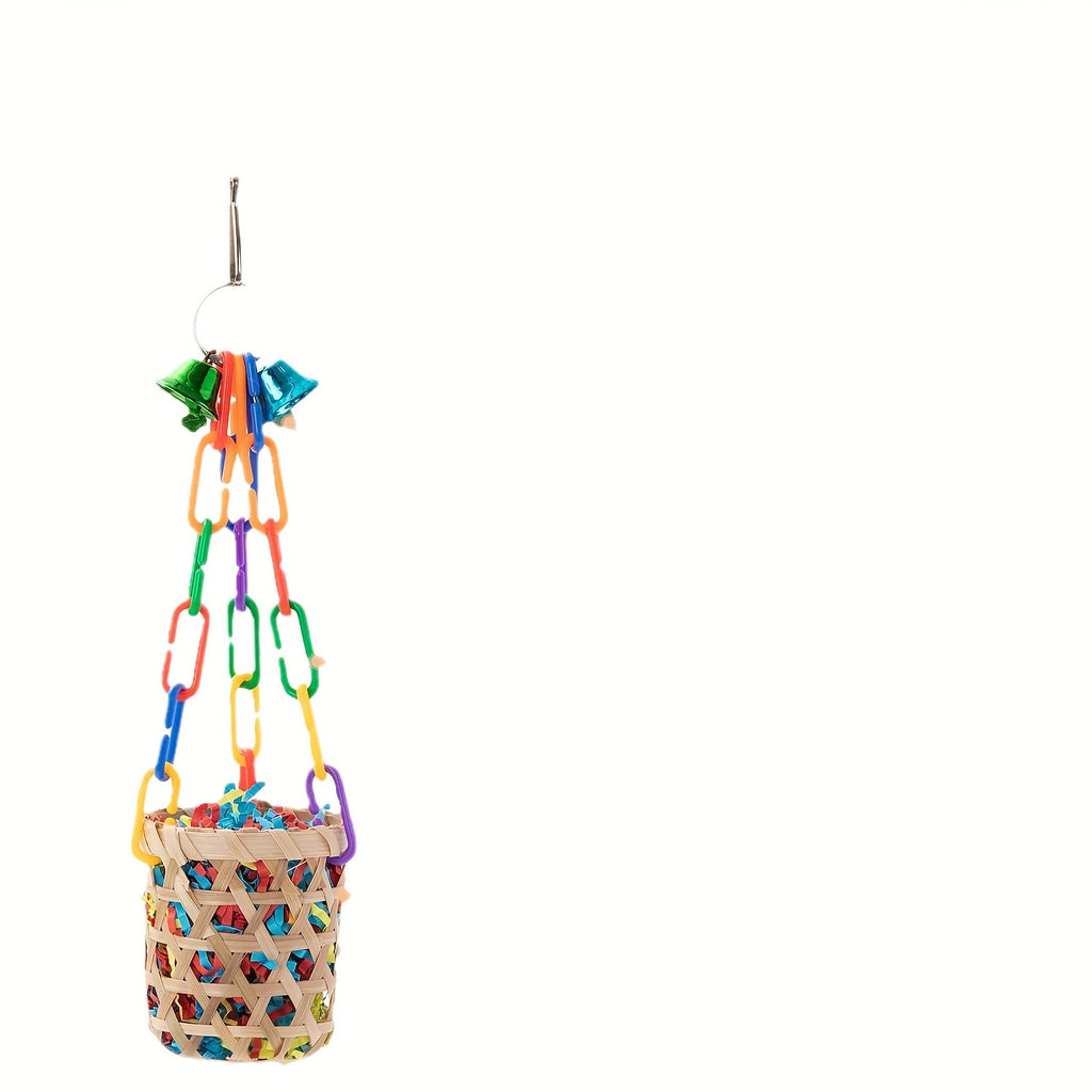 Bird Parrot Toys Set 6 Pieces Handmade Wooden Chew Toys Hammock Swing Perch Cage Accessories for Cockatiels Lovebirds Finches Parakeets