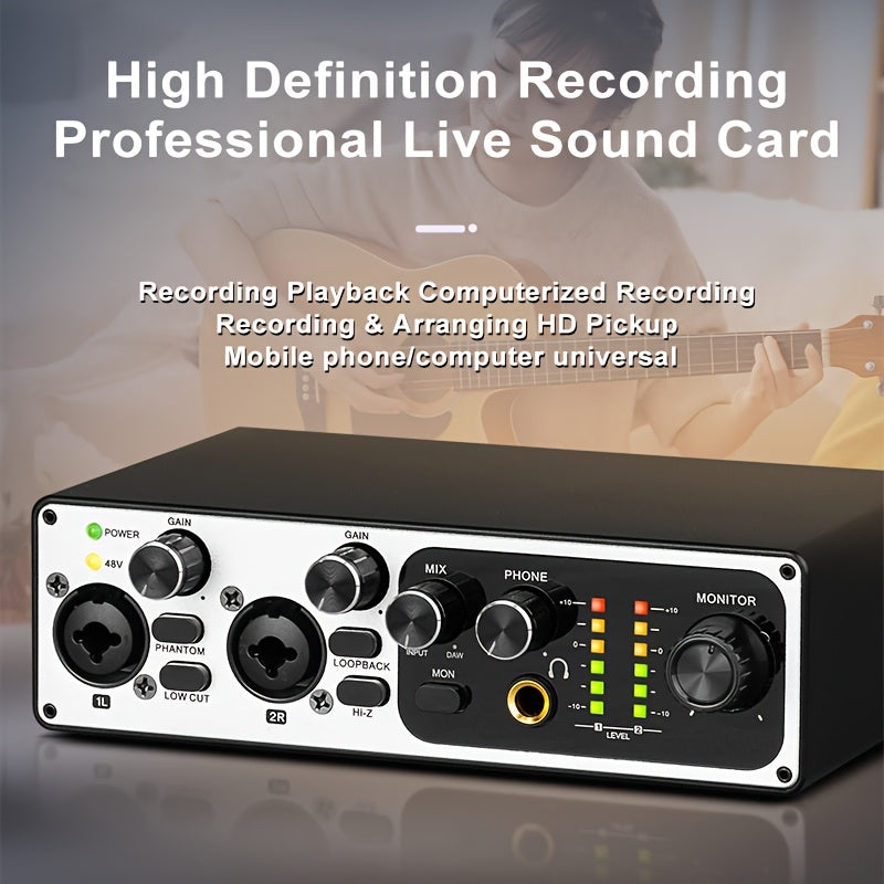 2-Channel USB Audio Interface, 24-Bit/192kHz with 48V Phantom Power