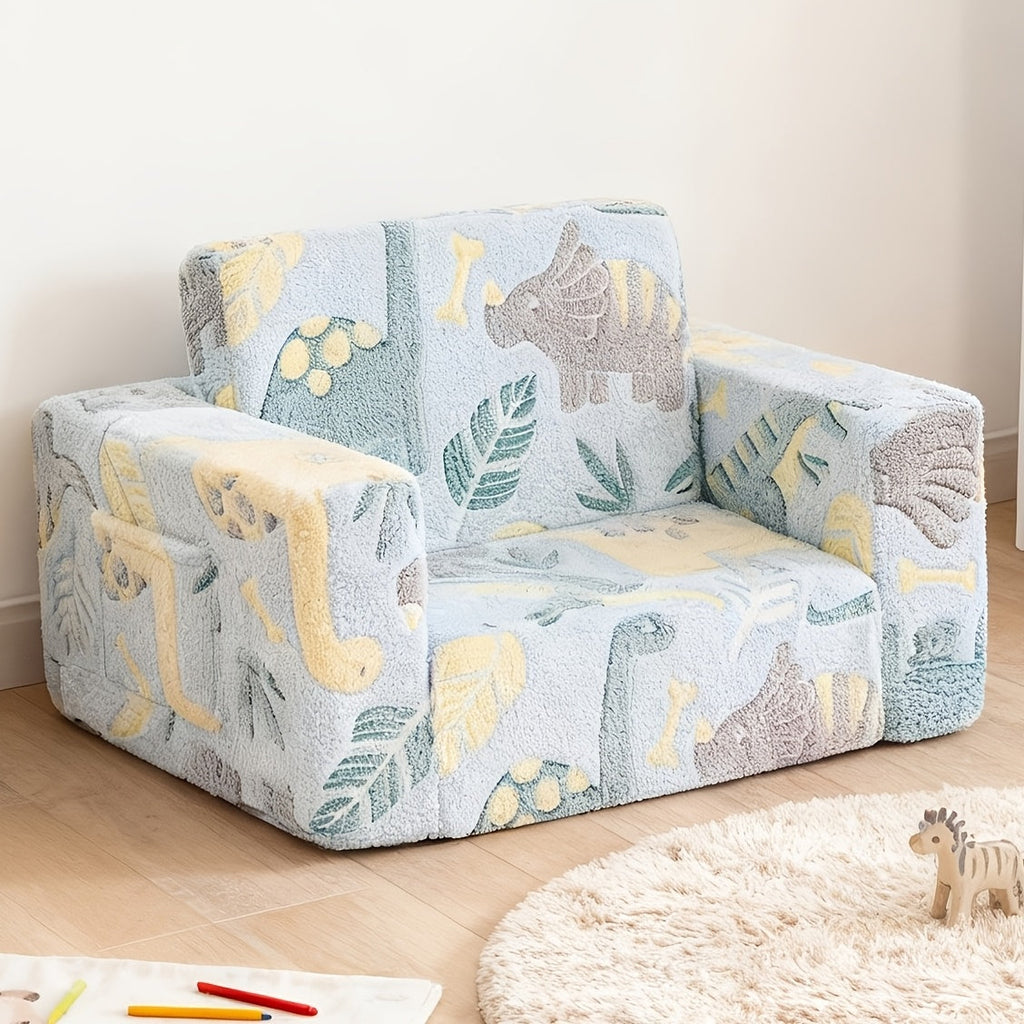 Kids Sofa Chair shown in the Green Dinosaur, 708.66inch+ option