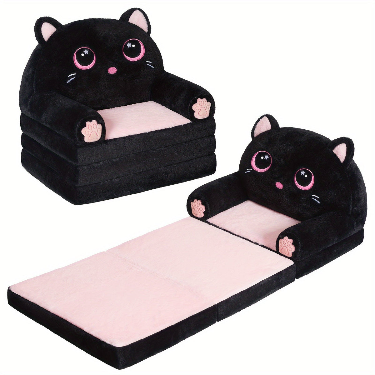 2-in-1 Foldable Kids Convertible Sofa Chair with Memory Foam