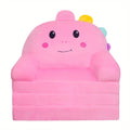 2-in-1 Velvet Kids Foldable Sofa with Fold-Out Lounger and Memory Foam for Kids' Room