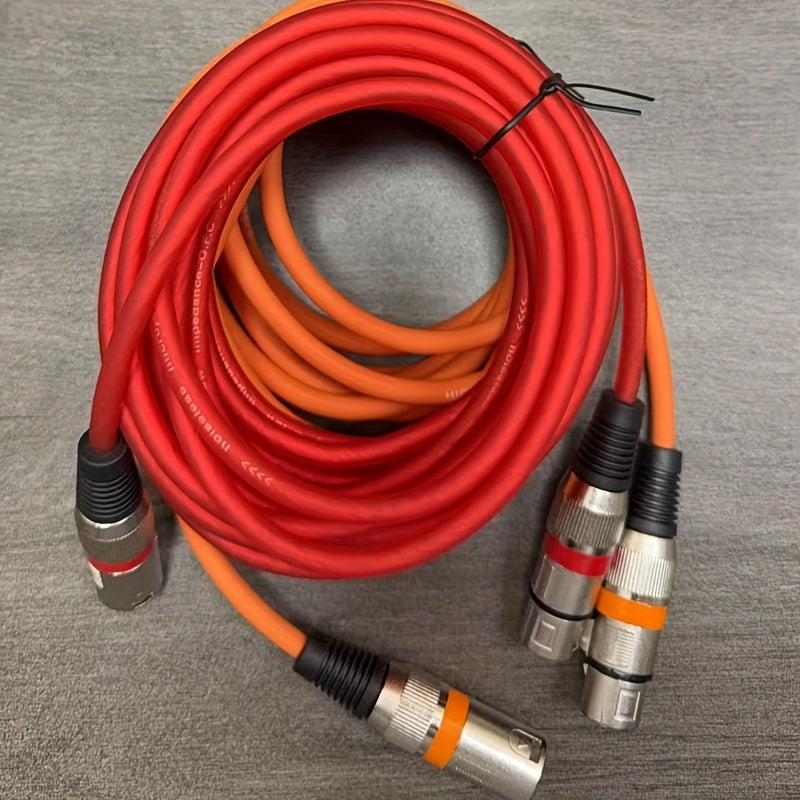2-Pack 5-Meter XLR Microphone Cables, 3-Pin Male to Female Audio Cords