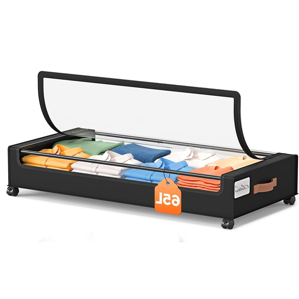 2-Pack Rolling Under Bed Storage with Rolling Wheels for Bedroom