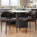 Two-Piece Faux Leather Dining Chair Set with Rounded Backs, Adjustable Footpads and Nine Finish Labels
