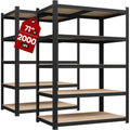 2-Piece Set Metal Storage Shelving Unit with Tool-Free Assembly and Multiple Color Options