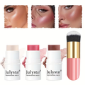 Contour Highlight Blush Stick Set 4-Piece with Professional Brush, Creamy Waterproof Cheek Sculpting Kit