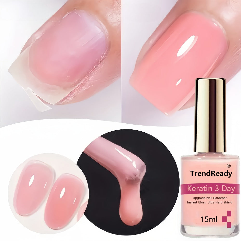 Nail Hardener Base Coat 2 Pack – Protein Repair Strengthener Treatment, HEMA-Free, Ridge Filler, Clear Polish for Weak Brittle Peeling