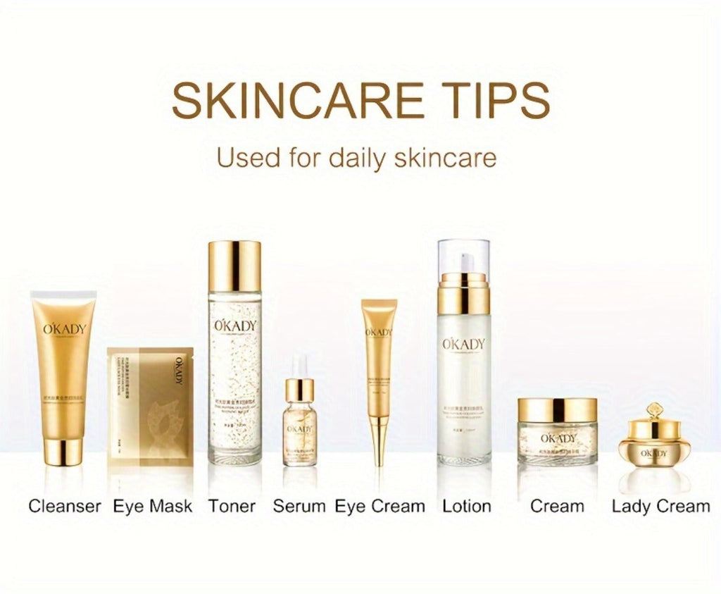 Skin Care Set for Women 24K Gold Polypeptide Complete Day & Night Routine Peptide Face Care Kit All Skin Types Luxury Gift Set