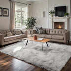 Area Rug, 6x9 Foot Tie-Dye Coffee Plush Shag Style with Machine-Wash Care and Source-Listed Backing