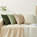 Velvet Throw Pillow Covers 4-Pack 20x20 Inch - Double-Sided Cushion Covers with Zipper Closure