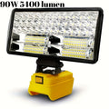 Cordless LED Work Light for DeWalt 20V Battery, 30W/90W 1800/5400 Lumen LED Floodlight, Battery Powered Work Light for Automotive