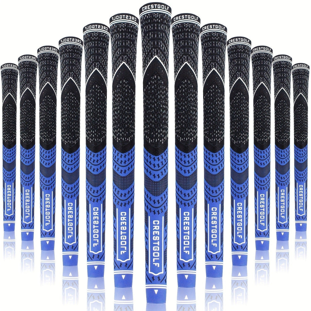 Midsize Golf Grips Set 13 Pack – All Weather Hybrid Rubber Golf Club Grips with Ecological Yarn Thread Technology, Multiple Colors