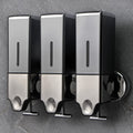 Three-Bottle Wall-Mounted Soap Dispenser Set with 16.91 oz 500 ml Source Capacity in Five Finish Options