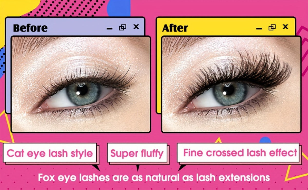 Cat-Eye False Eyelashes Bulk Bundle with Six Packs of 30 Pairs in Stacked Pink Storage Trays
