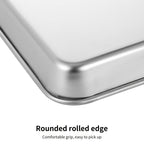 Baking Sheet and Rack Set Stainless Steel Half Sheet Pan with Cooling Rack Rust Free for Cookie for Grilling, Camping and Outdoor Meals