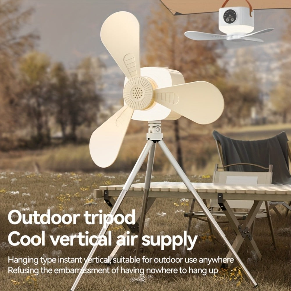 Portable Fan USB-Powered Hanging Tent Model with Remote Control, LED Light and Optional Triangular Stand