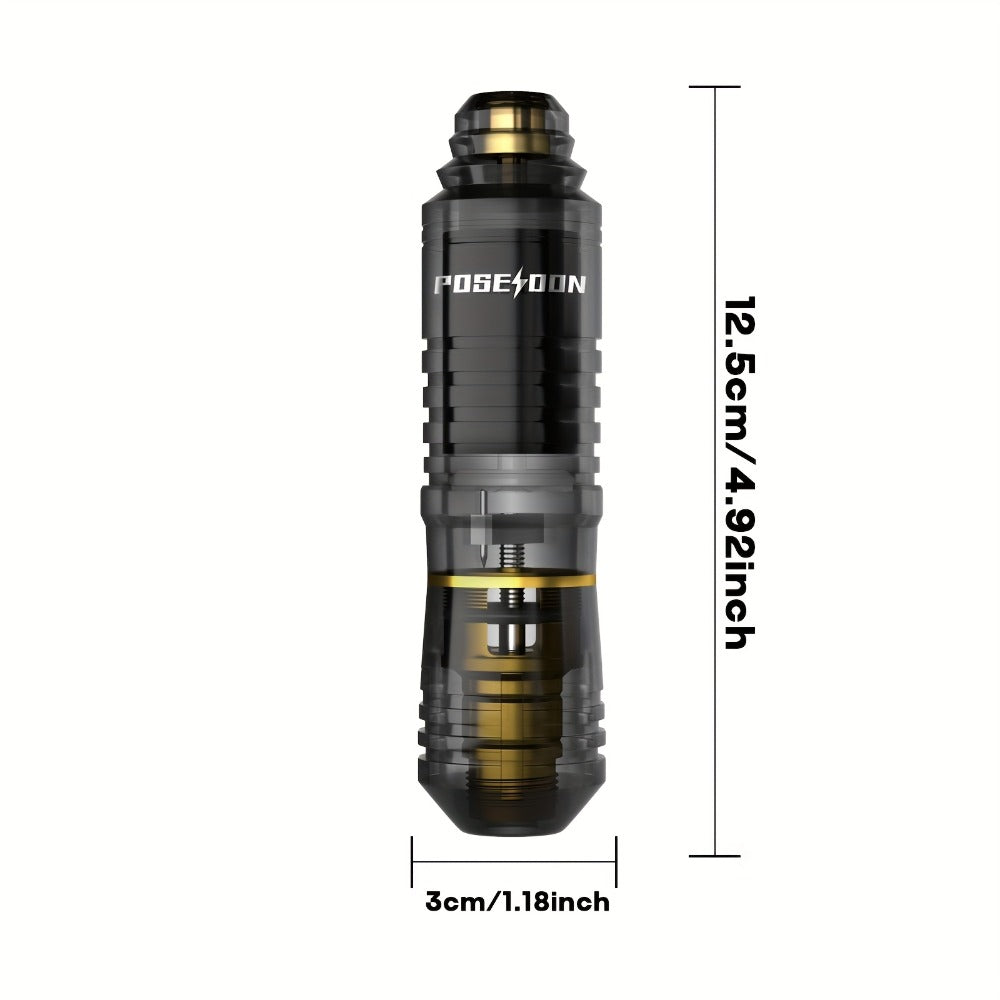 POSEIDON BT18-XH Tattoo Kit with Rotary Pen, Wired Power Supply, Foot Pedal, 10 Cartridges and 6 Inks