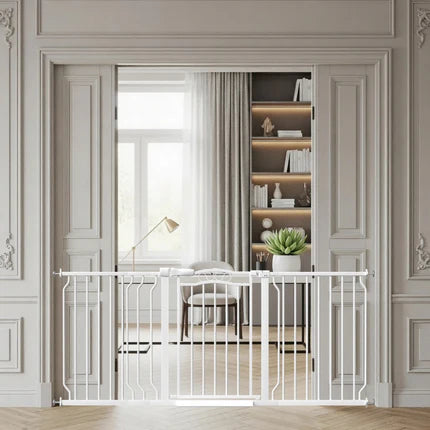 Walk-Through Pet Safety Gate 31“ Tall / 62.5"-71.6" / White