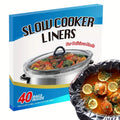 Slow Cooker Liners 40-Pack 13x21 Inch Disposable Cooking Bags, Heat Resistant Pot Liners Fit 3-8 Quart Oval & Round Slow Cookers