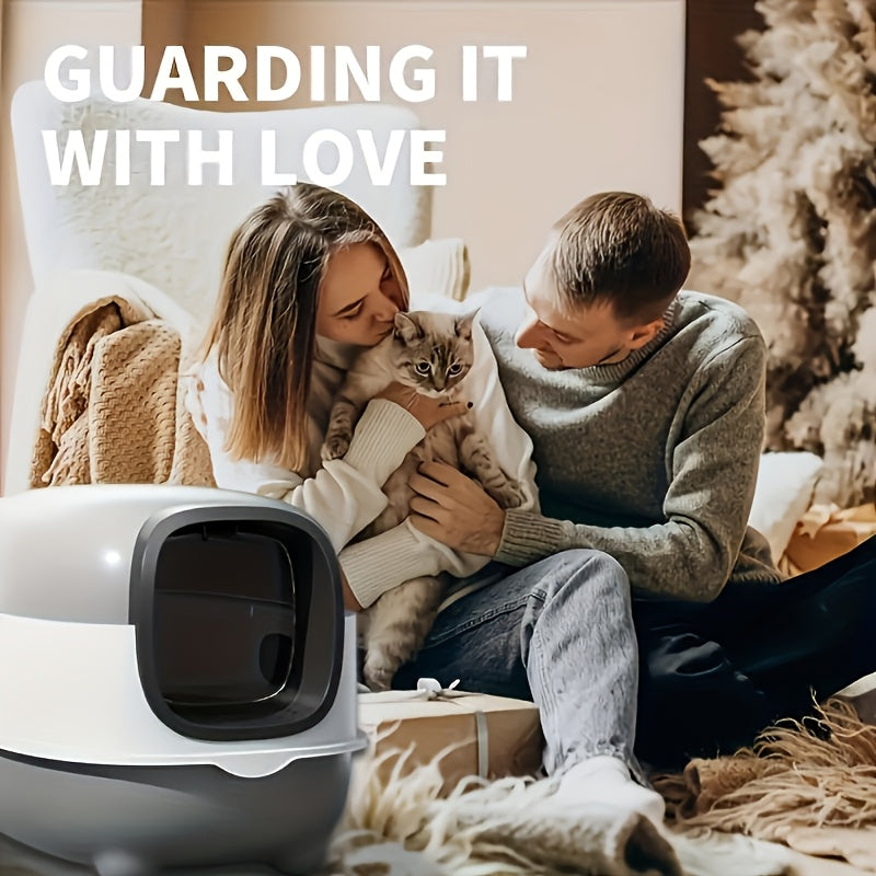 Covered Cat Litter Box with Scoop – Fully Enclosed Hooded Design, Spill-Proof & Odor-Reducing | Easy to Clean