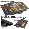 Gray Puzzle Board Collection with 1000- or 1500-Piece Sizes, Drawer and No-Drawer Options in Five Models
