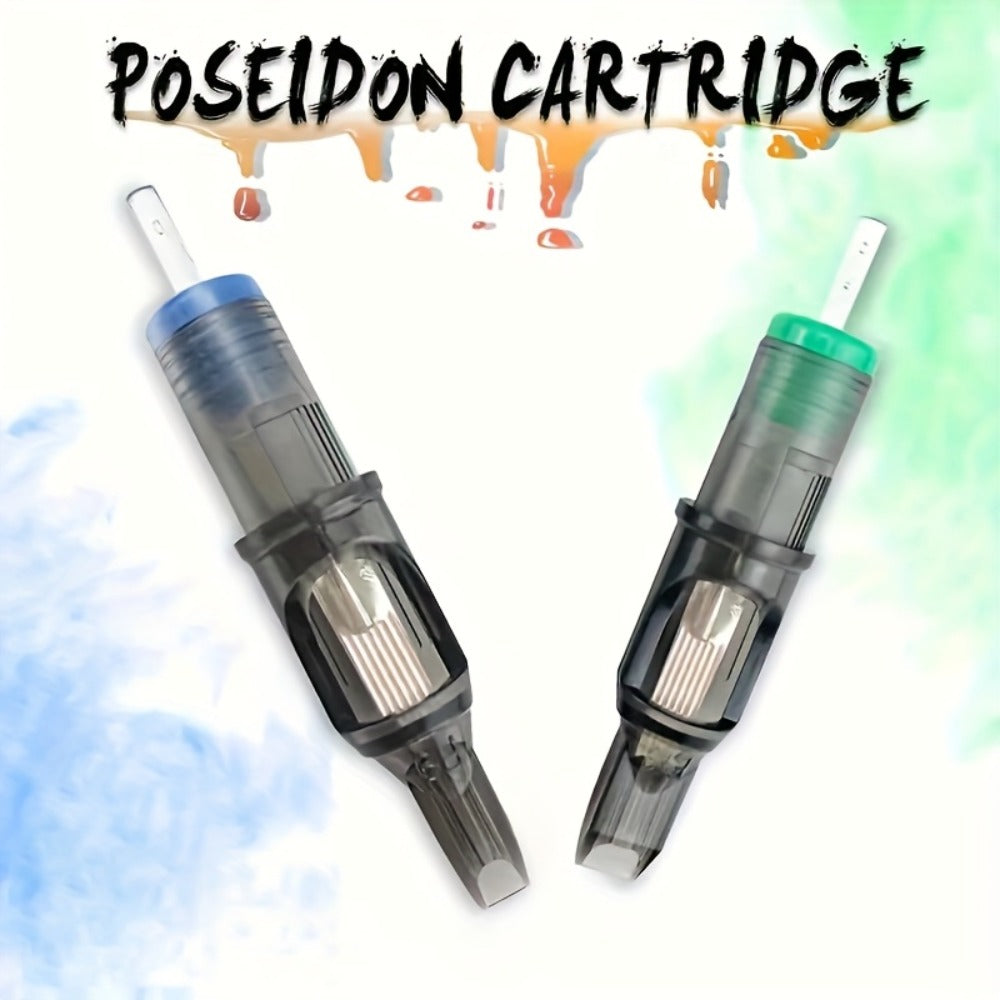 Tattoo Cartridge Needles 50Pcs Assorted - Poseidon TUV 0.30mm Stainless Steel RL RS M1 for Temporary Body Art, Festivals and Costumes