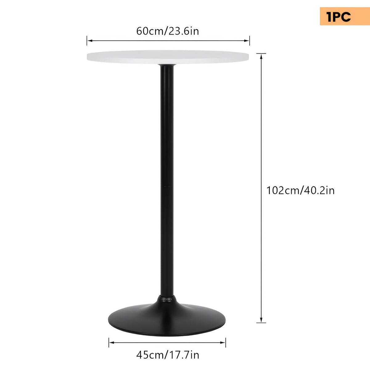 23.5-Inch Round Bar Table for Work, Display, and Everyday Use in Kitchen