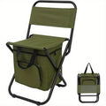 Folding Backpack Camping Chair with Backrest & 12.4L Storage Bag, Lightweight 265 lb Stool for Fishing & Events