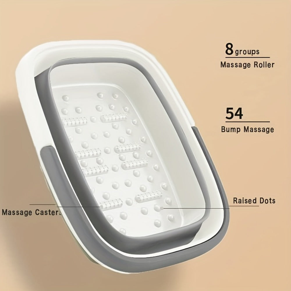 Foldable Foot Bath Tub Collapsible Foot Soak Basin 3.96 Gallon with Carry Handle Portable Pedicure Soaking Tub Space-Saving Easy Clean