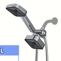 Dual Handheld Shower Kit with 4-Inch Spray Head, Long Hose, 3-Way Diverter and Silver or Black Finish