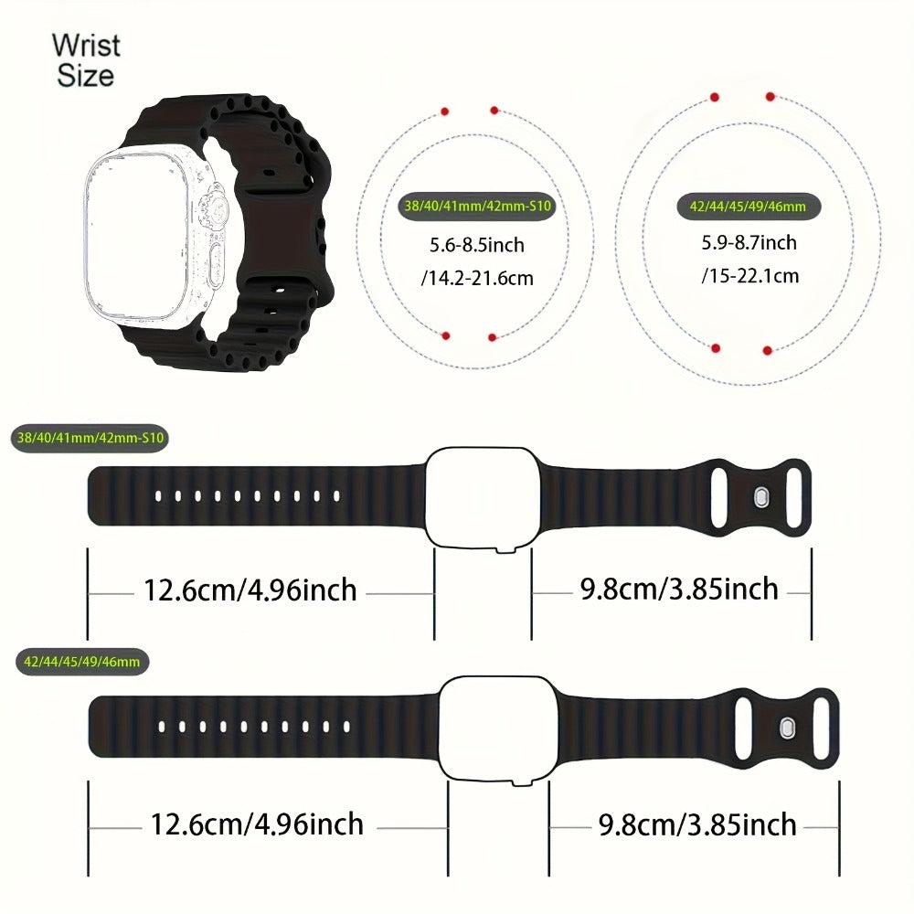 Watch Band 10-Pack with Multicolor Silicone Straps and Butterfly Clasps for Listed Apple Watch Sizes