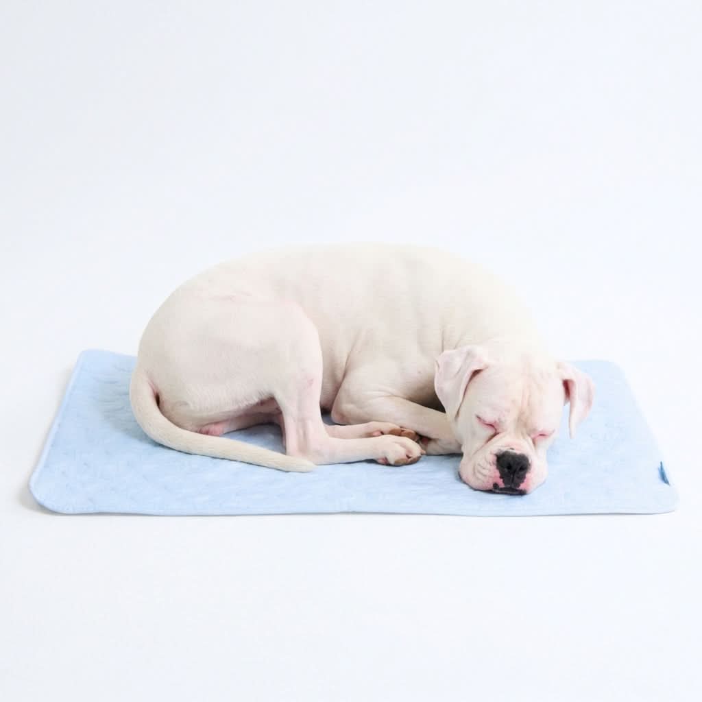 Breathable Cooling Dog Mat Hearts Blue / XL