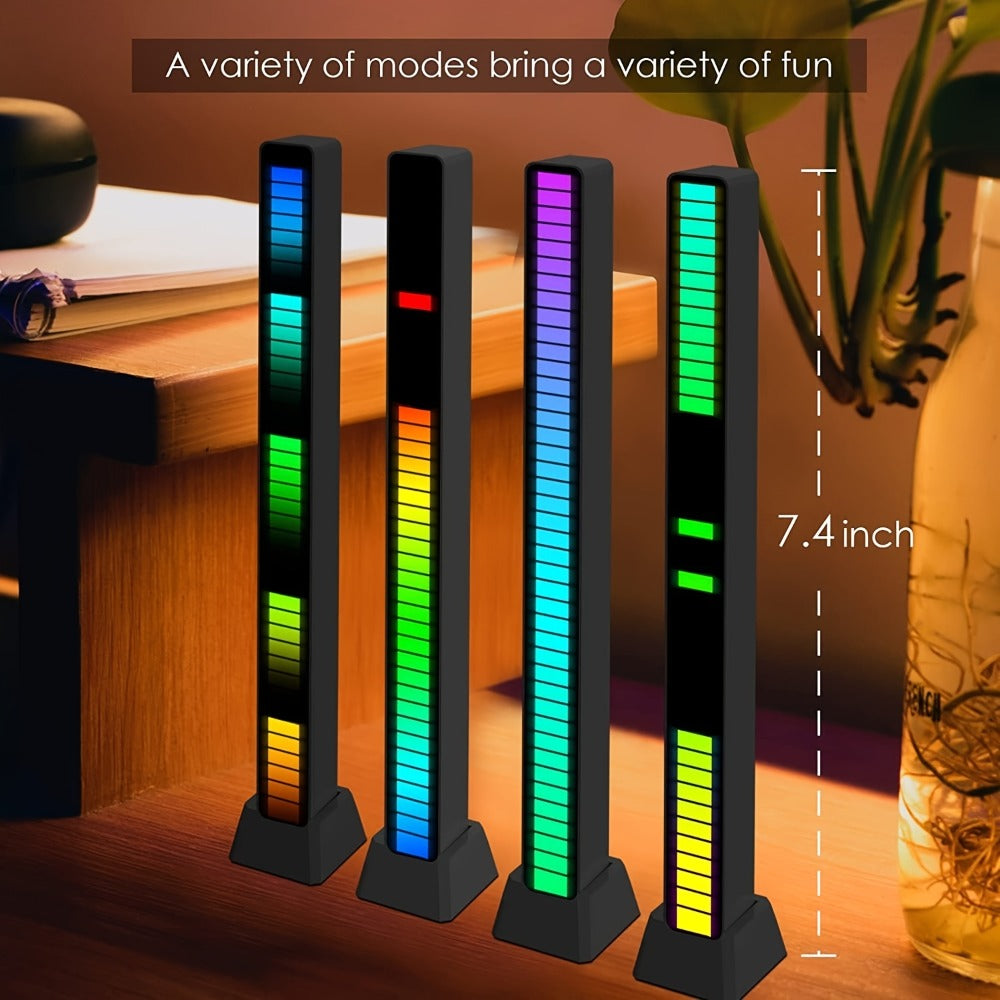 RGB LED Light Bars with Music Sync 2/4 Pack Voice Control USB Powered Smart Rhythm Lights for Gaming for Home, Desk and Accent Lighting