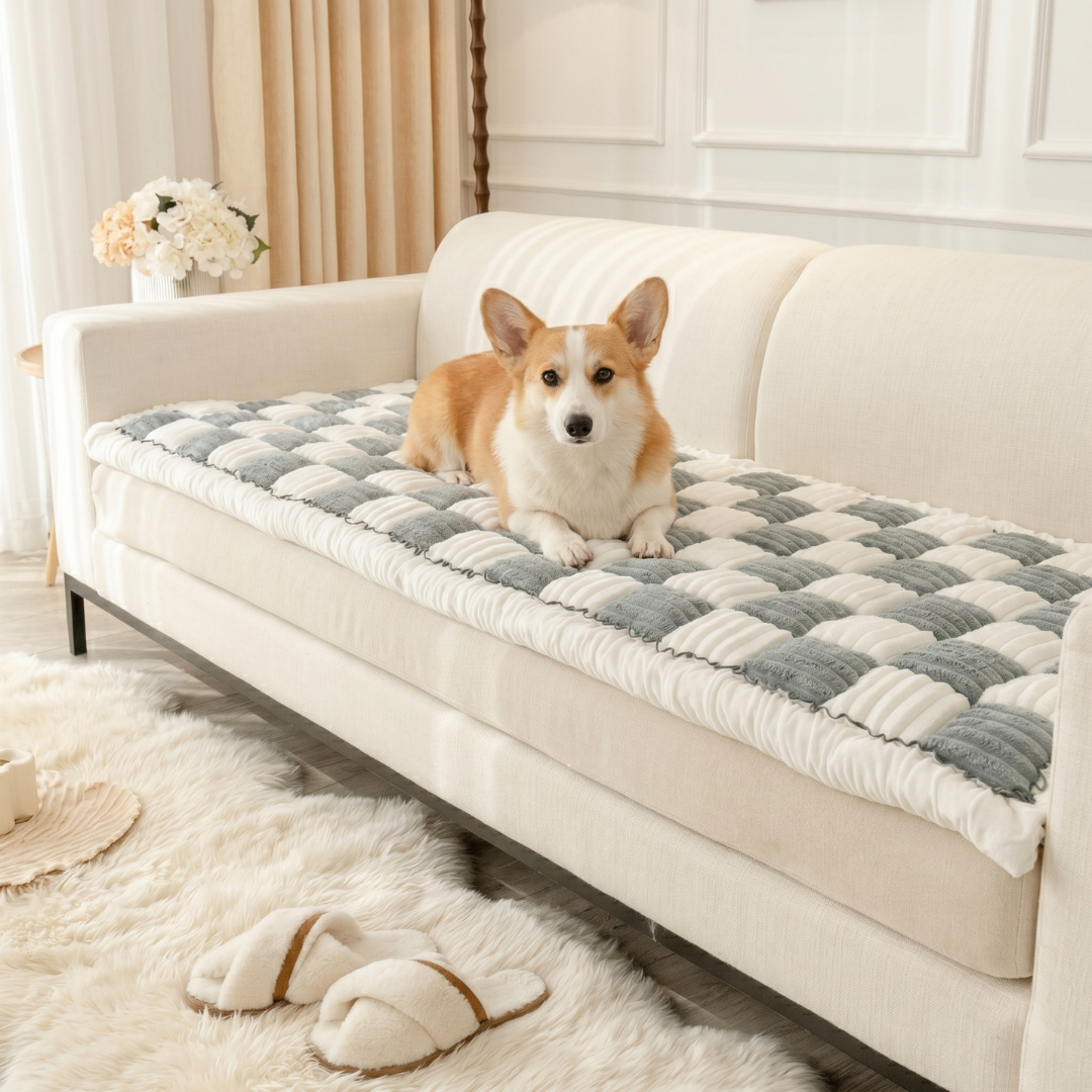Padded Dog Couch Cover and Bed Gray / S [ARMCHAIR] (24 in x 24 in)